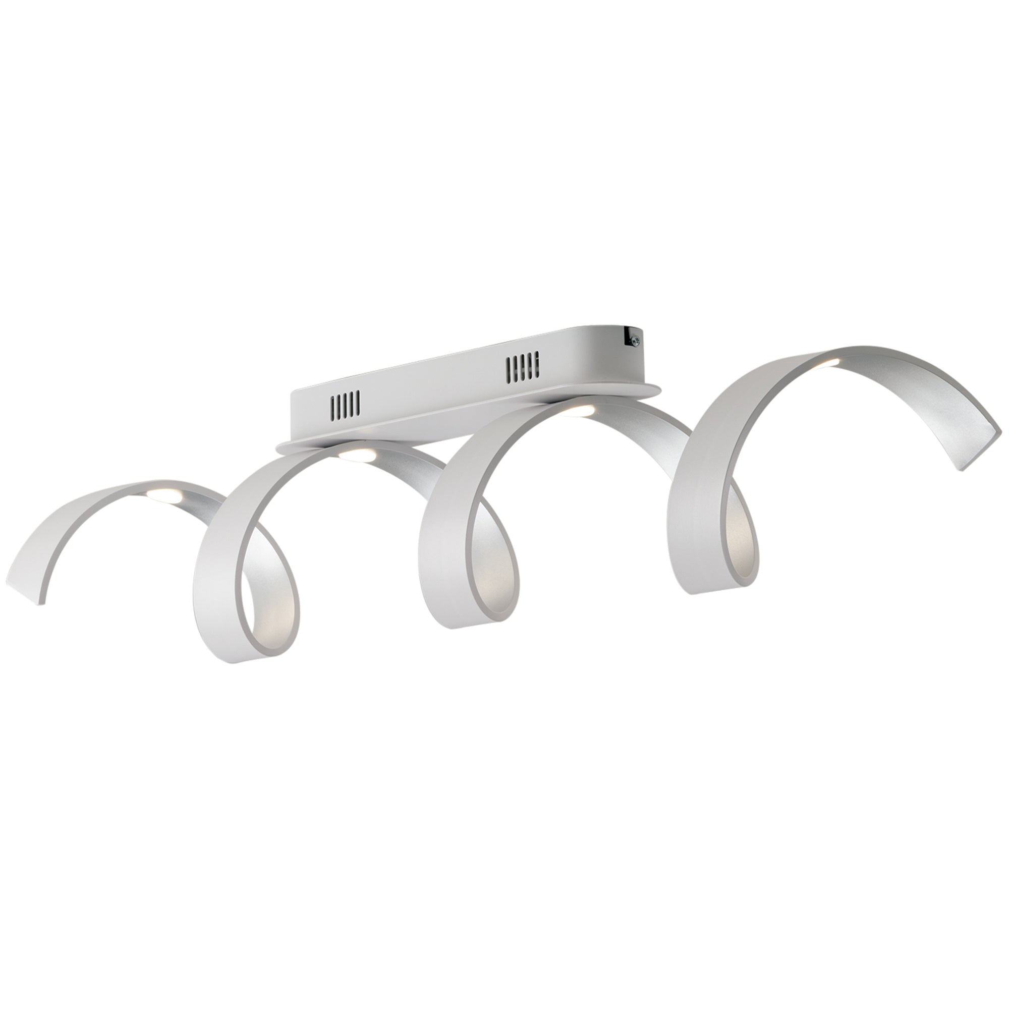 "Plafoniera LED HELIX in alluminio bianca e argento 4000K (Luce naturale)"