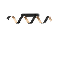 "Plafoniera LED HELIX in alluminio nera e oro 4000K (Luce naturale)"
