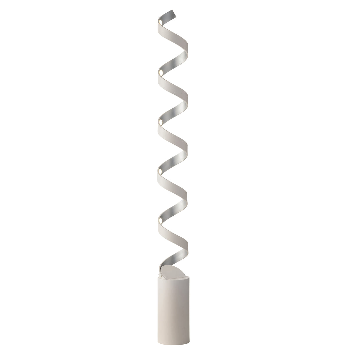 "Piantana LED HELIX in alluminio bianca e argento 4000K (Luce naturale)"