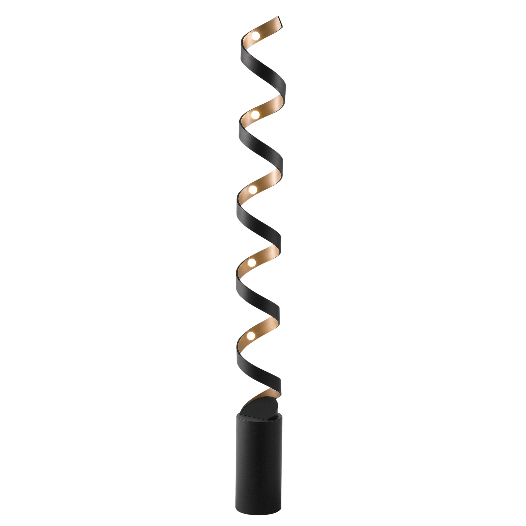 PIANTANA LED HELIX NERA E ORO 30W 1700LM 4000K 14,5X14,5X152CM