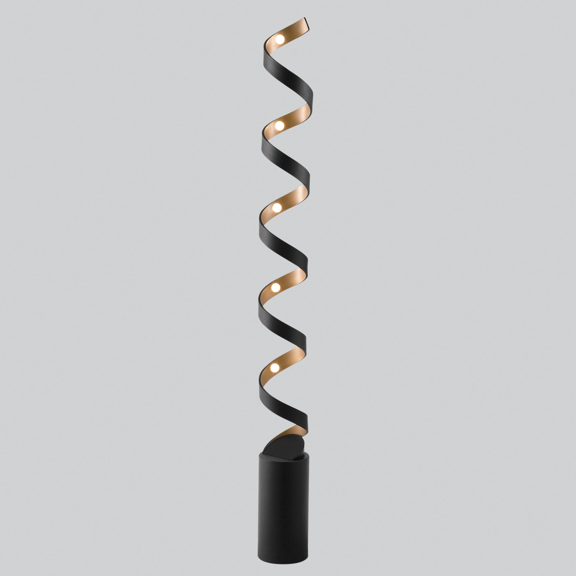 PIANTANA LED HELIX NERA E ORO 30W 1700LM 4000K 14,5X14,5X152CM