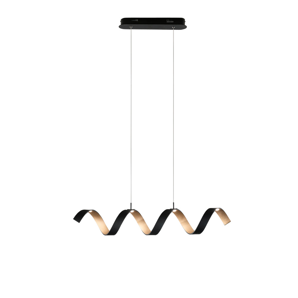 SOSPENSIONE LED HELIX NERA E ORO 20W 1680LM 3000K 80X13,5X120CM