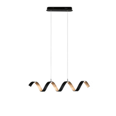 "Sospensione LED HELIX in alluminio nera e oro 4000k (luce naturale), h120x80cm."