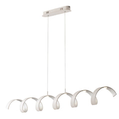 "Sospensione LED HELIX in alluminio bianca e argento 4000K (luce naturale), h120x125cm"