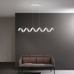 SOSPENSIONE LED HELIX BIANCA E ARGENTO 30W 2520LM 4000K 125X13,5X120CM