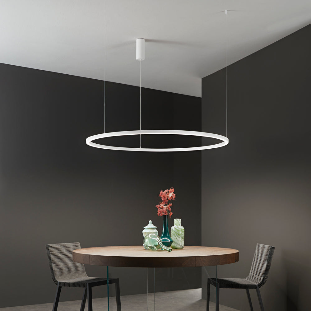 SOSPENSIONE LED HOOP BIANCA 60W 9000LM CCT 120X120X150CM