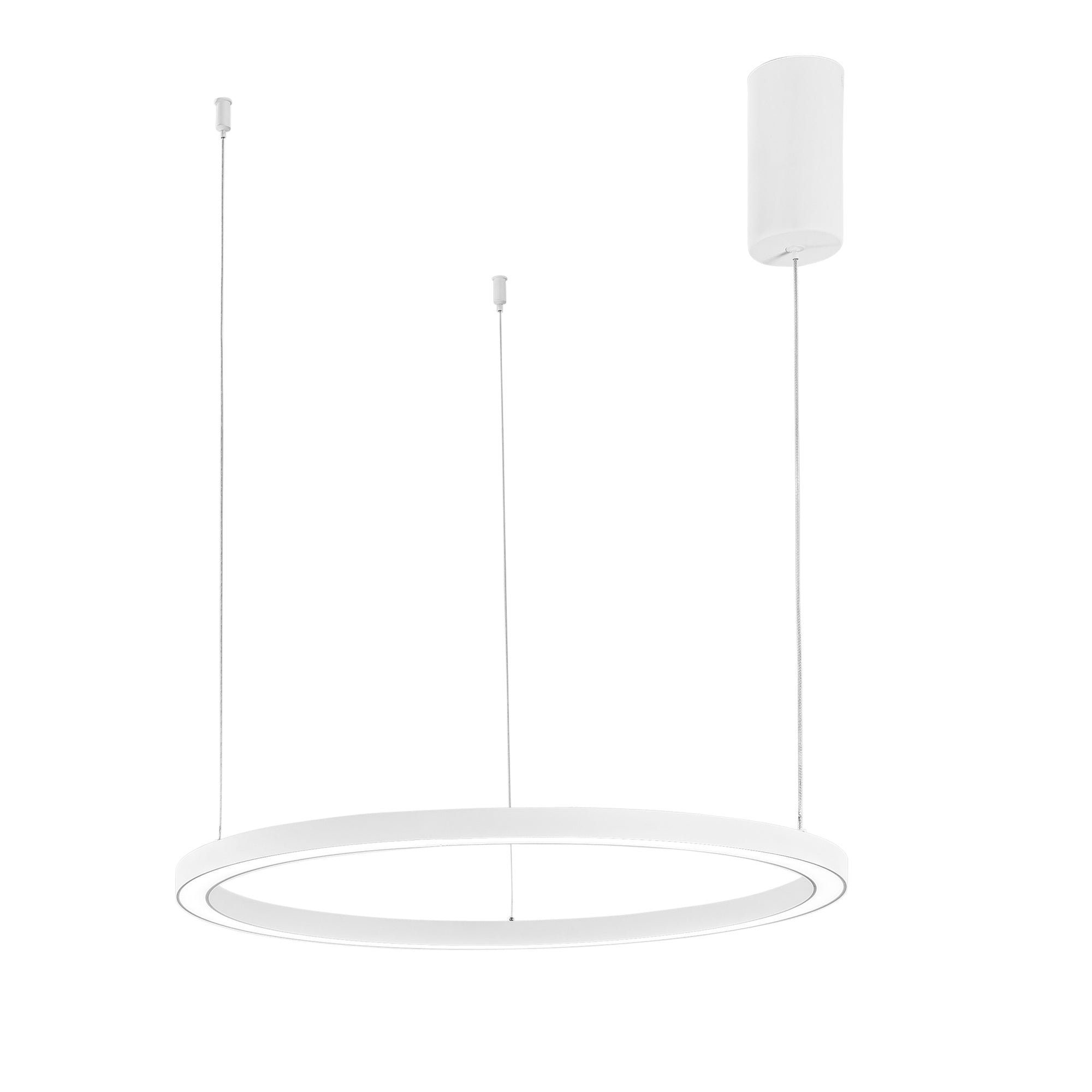 "Sospensione LED HOOP in alluminio bianca diffusore in acrilico e cavi regolabili, CCT, Ø 60cm."