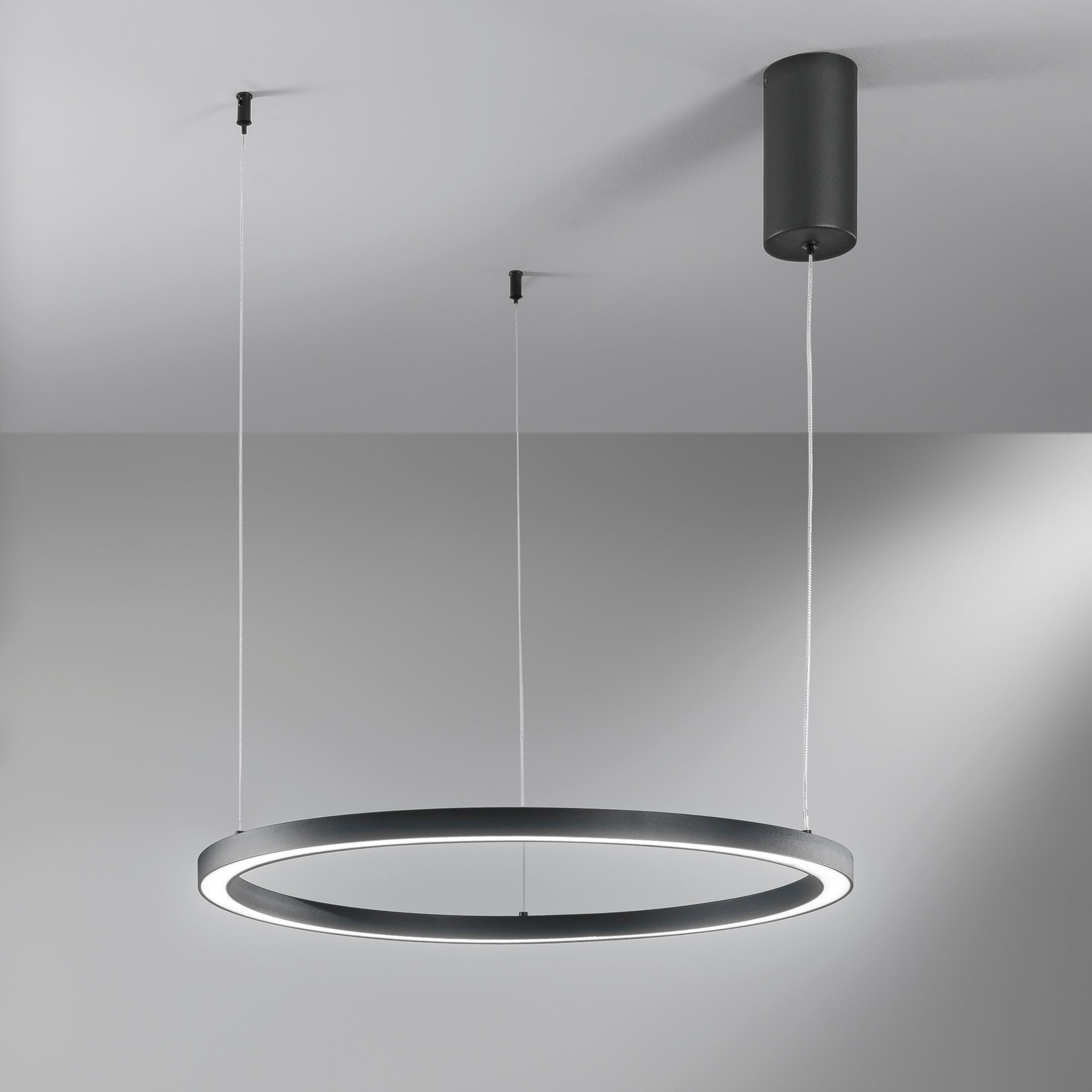 SOSPENSIONE LED HOOP NERA 30W 4500LM CCT 60X60X150CM