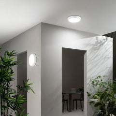 PLAFONIERA LED HUBLOT BIANCA 18W 1800LM CCT IP65 CON SENSORE 32X7,2CM