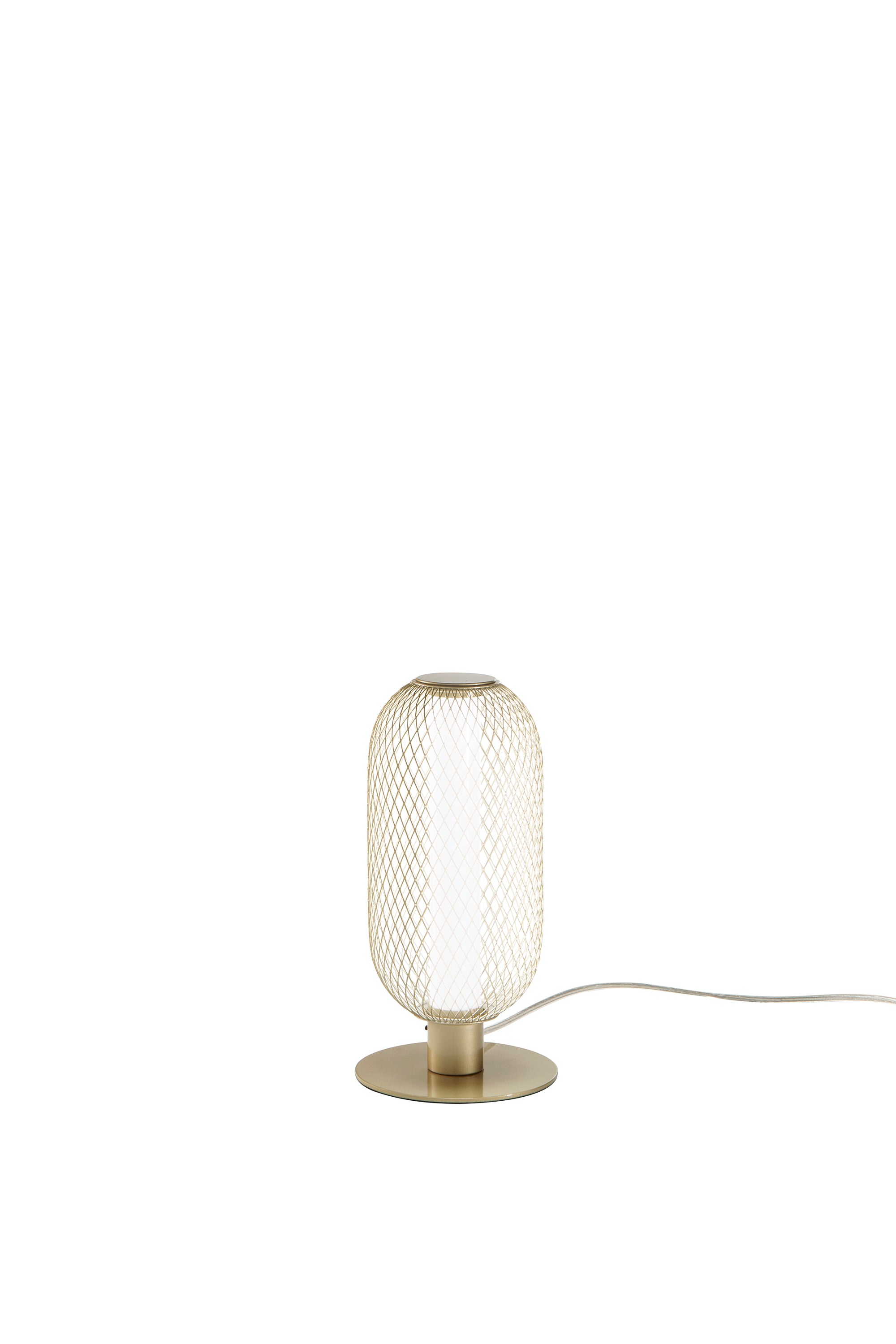 "Lume INKAS in vetro soffiato con diffusore in metallo oro, CCT "
