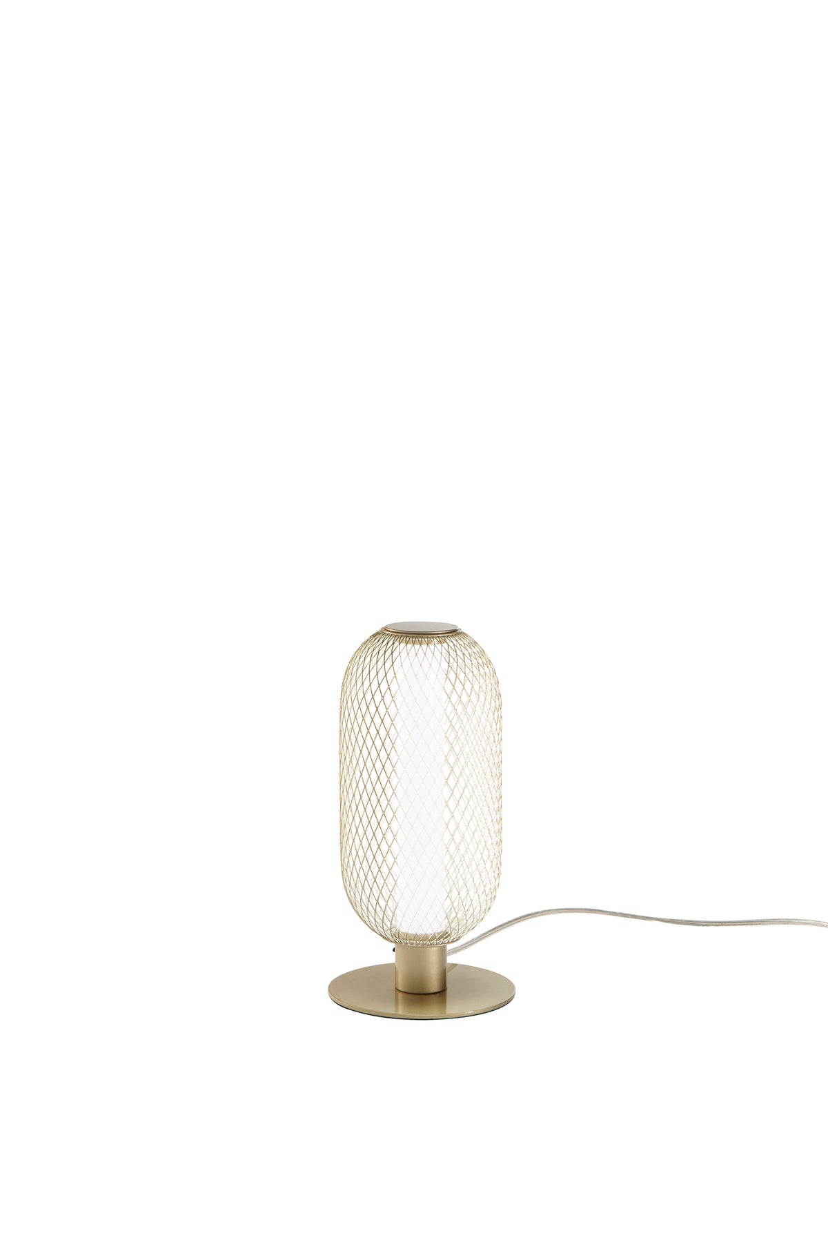 "Lume INKAS in vetro soffiato con diffusore in metallo oro, CCT "
