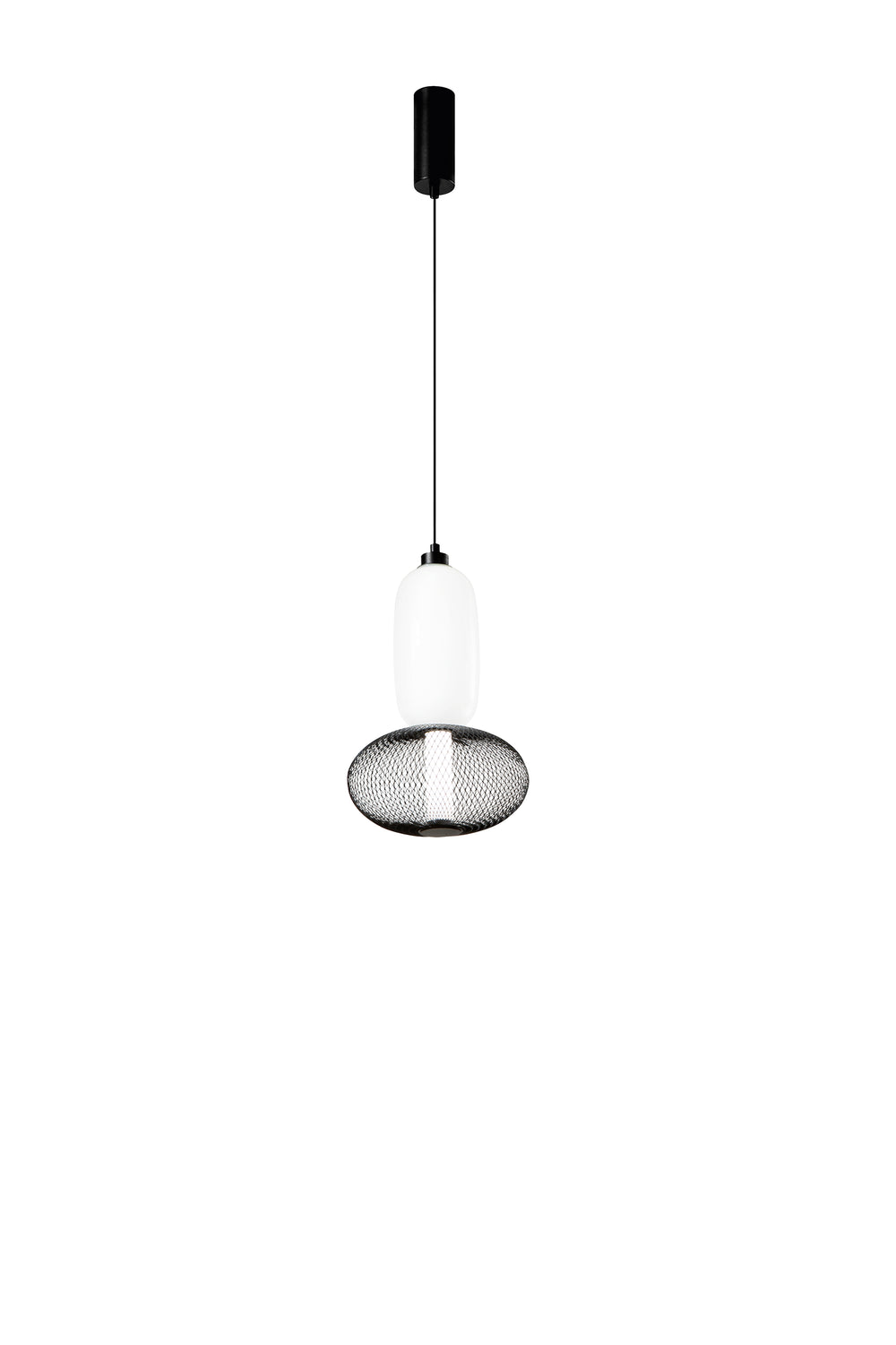 SOSPENSIONE LED INKAS NERA IN VETRO 16W 1860LM CCT 3000/3500/4000K 42X22X22CM