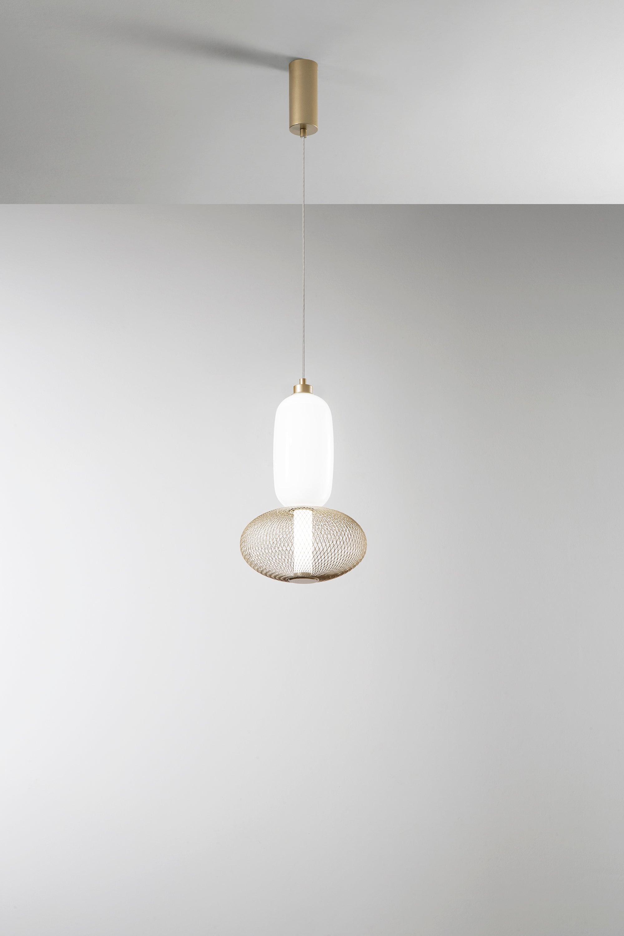 SOSPENSIONE LED INKAS ORO IN VETRO 16W 1860LM CCT 3000/3500/4000K 42X22X22CM