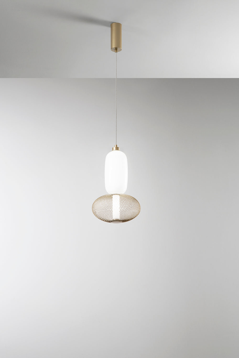 SOSPENSIONE LED INKAS ORO IN VETRO 16W 1860LM CCT 3000/3500/4000K 42X22X22CM