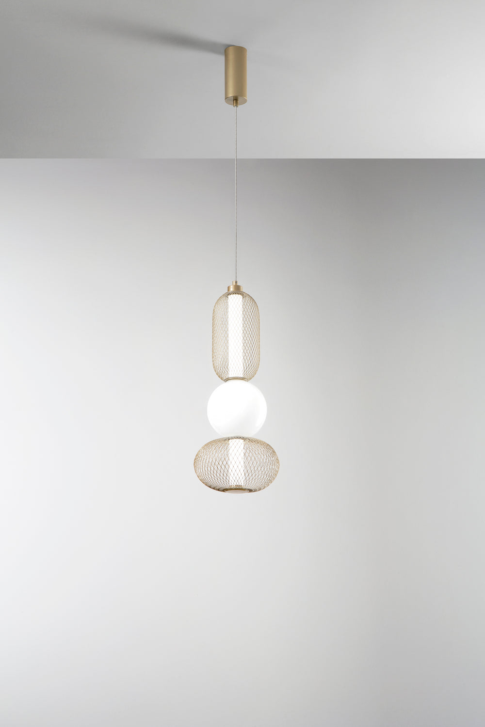 SOSPENSIONE LED INKAS ORO IN VETRO 21W 2460LM CCT 3000/3500/4000K 60X22X22CM