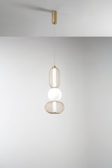 SOSPENSIONE LED INKAS ORO IN VETRO 21W 2460LM CCT 3000/3500/4000K 60X22X22CM