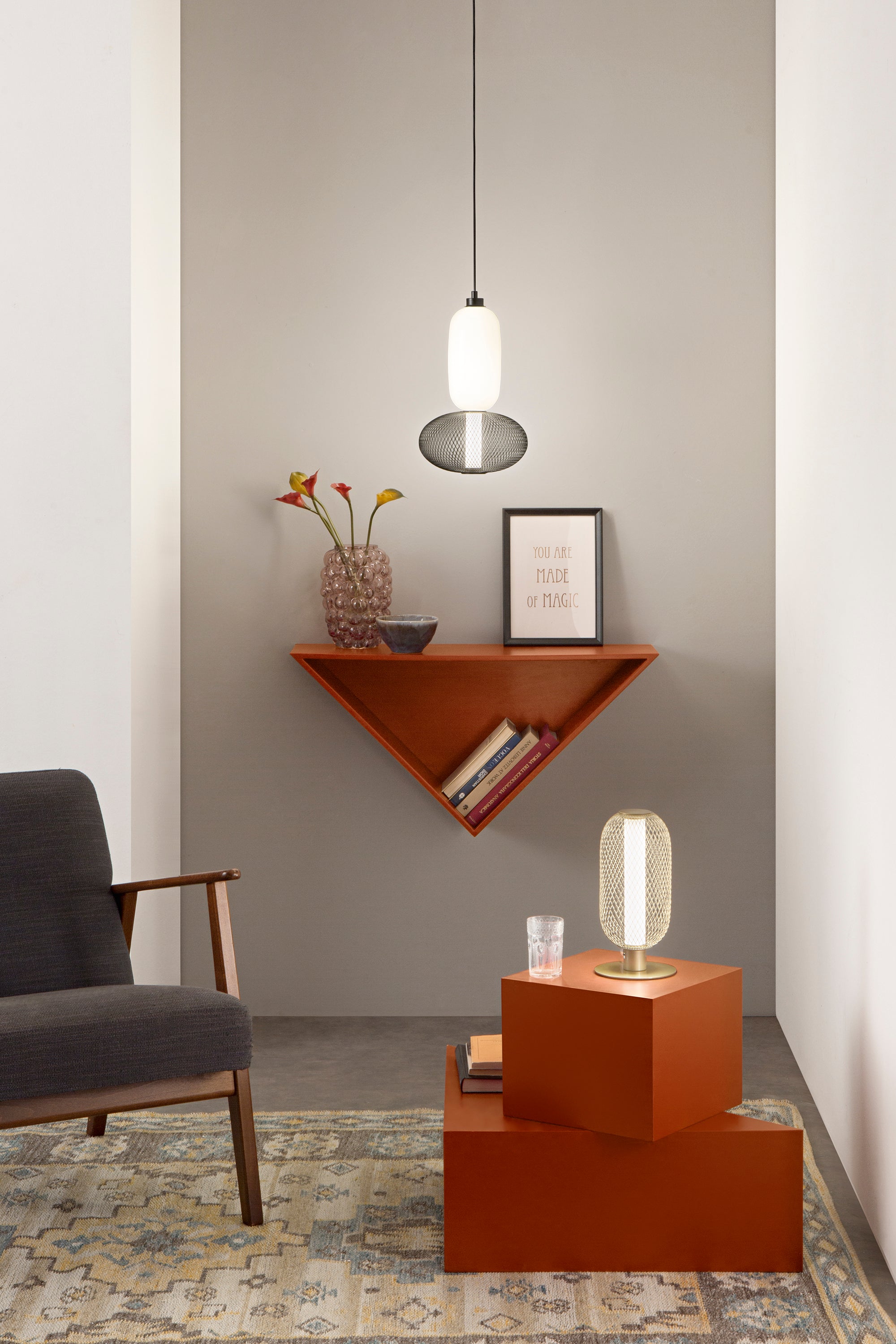 SOSPENSIONE LED INKAS NERA IN VETRO 31W 3720LM CCT 3000/3500/4000K 98X22X22CM