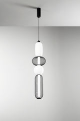 SOSPENSIONE LED INKAS NERA IN VETRO 31W 3720LM CCT 3000/3500/4000K 98X22X22CM