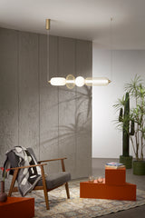 SOSPENSIONE LED INKAS ORO IN VETRO 31W 3720LM CCT 3000/3500/4000K 98X22X22CM