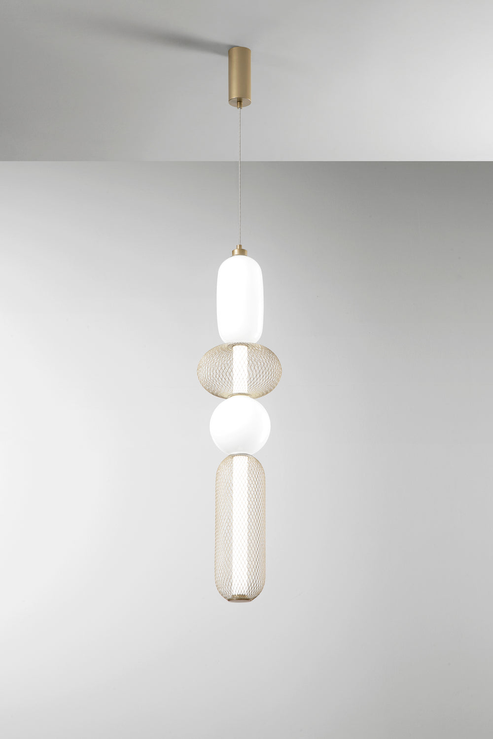 SOSPENSIONE LED INKAS ORO IN VETRO 31W 3720LM CCT 3000/3500/4000K 98X22X22CM
