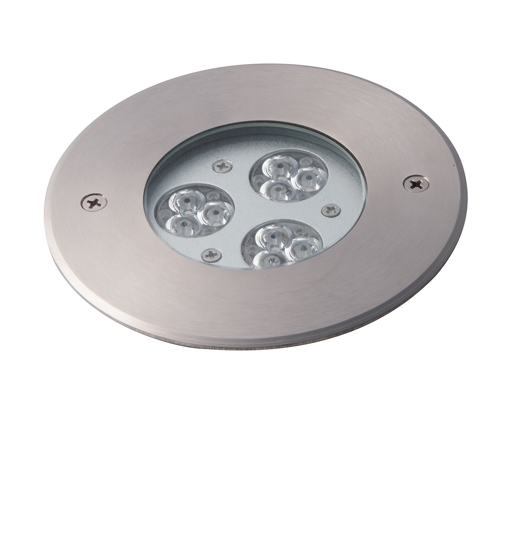 "Calpestabile LED per esterno IRIDE DC12-24V argento 9x1W con funzione RGB e dimmer"