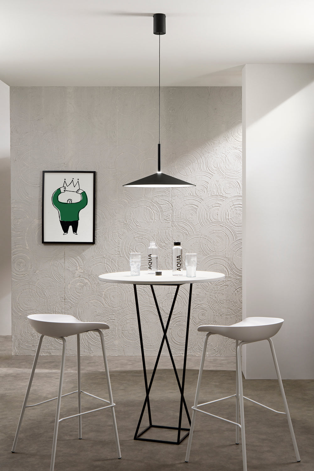 SOSPENSIONE LED KHAN NERA 16W CCT 2700/3200/4000K 48X150CM