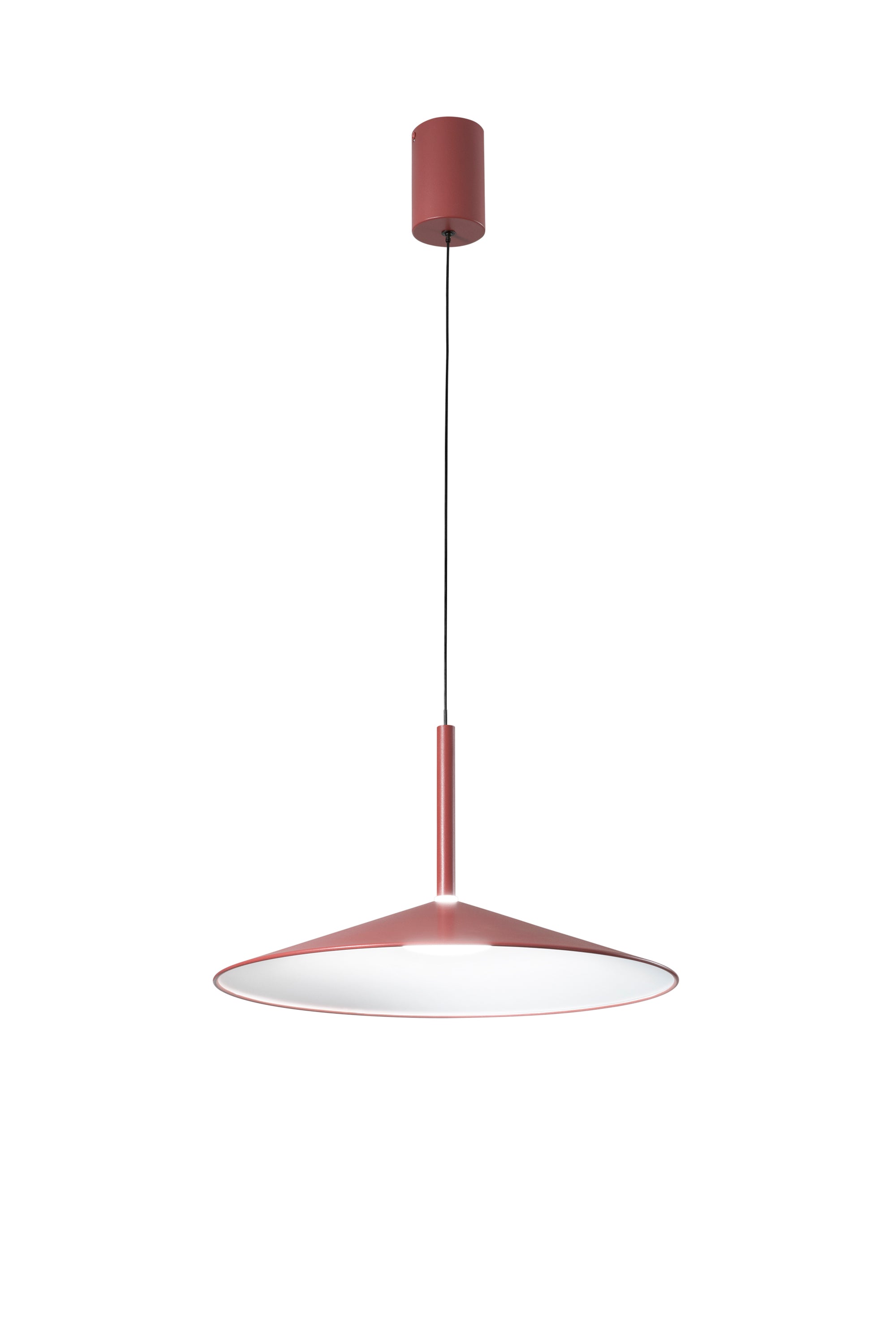 "Sospensione KHAN in metallo rosso con interno bianco, CCT"