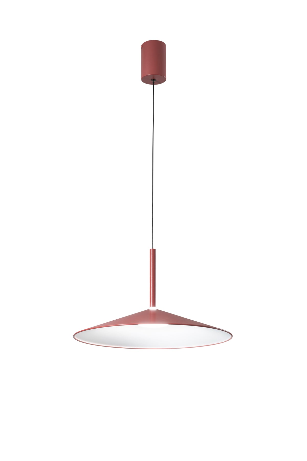 "Sospensione KHAN in metallo rosso con interno bianco, CCT"