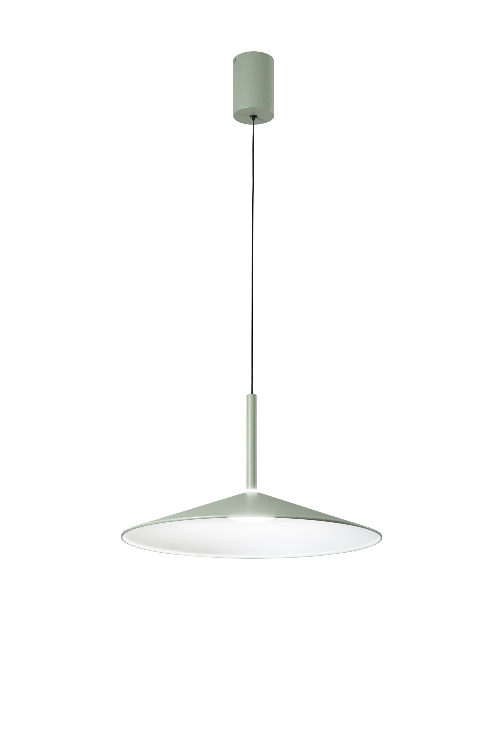 "Sospensione KHAN in metallo verde con interno bianco, CCT"