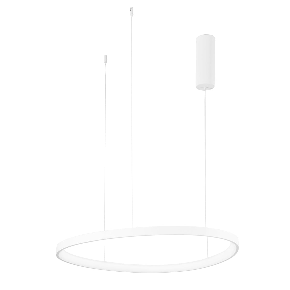 "Sospensione LED KLAPTON in alluminio bianco, cavo regolabile, CCT, h150cm. Ø 85 cm."