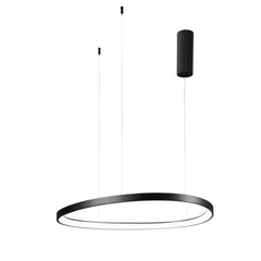 "Sospensione LED KLAPTON in alluminio nero, cavo regolabile, CCT, h150cm. Ø 85 cm."