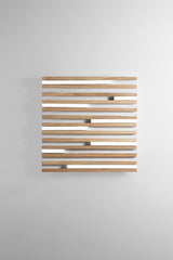 PLAFONIERA LED KUMA BIANCA IN LEGNO 24W CCT 2700/3200/4000K L41X41XH5,2 CM