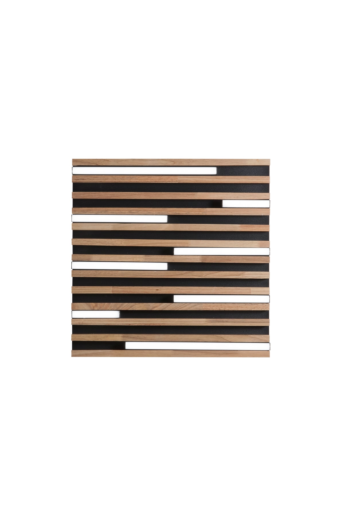 PLAFONIERA LED KUMA NERA IN LEGNO 24W CCT 2700/3200/4000K L41X41XH5,2 CM