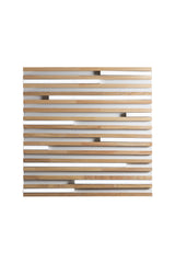 "Plafoniera LED Kuma quadrata in legno su metallo bianco, CCT, 50cm"