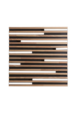 PLAFONIERA LED KUMA NERA IN LEGNO 40W CCT 2700/3200/4000K L50X50XH5,2 CM
