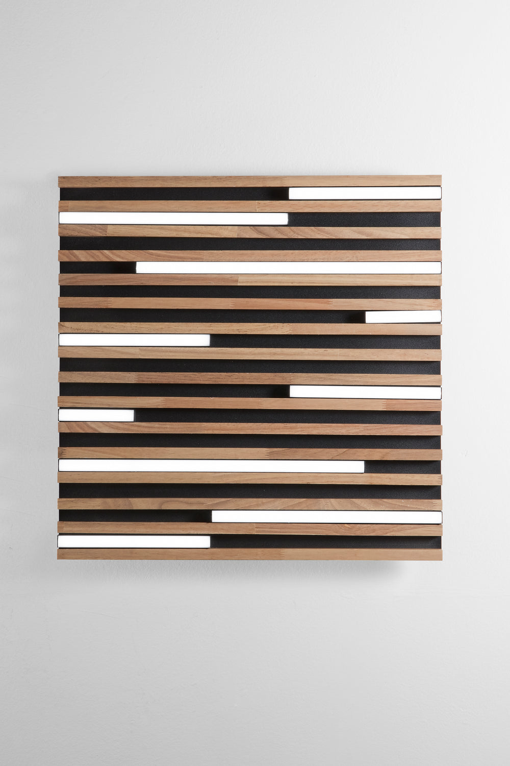 PLAFONIERA LED KUMA NERA IN LEGNO 40W CCT 2700/3200/4000K L50X50XH5,2 CM