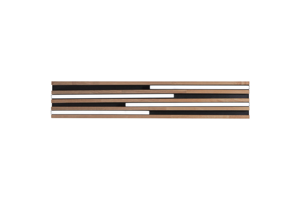PLAFONIERA LED KUMA NERA IN LEGNO 24W CCT 2700/3200/4000K L80X 15XH5,2