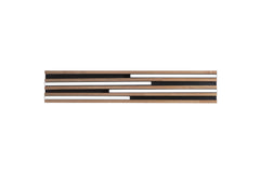 "Plafoniera LED Kuma rettangolare in legno rovere su metallo nero, CCT, h 80 x 15cm."