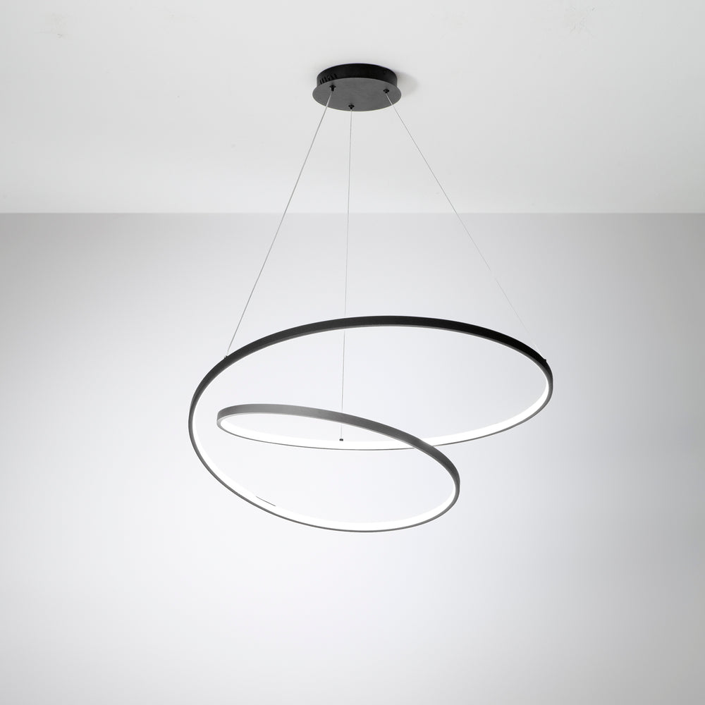 SOSPENSIONE LED LIEVE NERA 60W 8000LM CCT 80X11,2X150CM