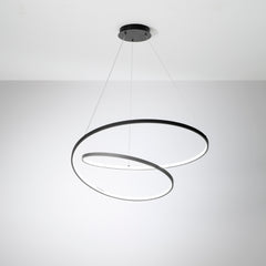 SOSPENSIONE LED LIEVE NERA 60W 8000LM CCT 80X11,2X150CM