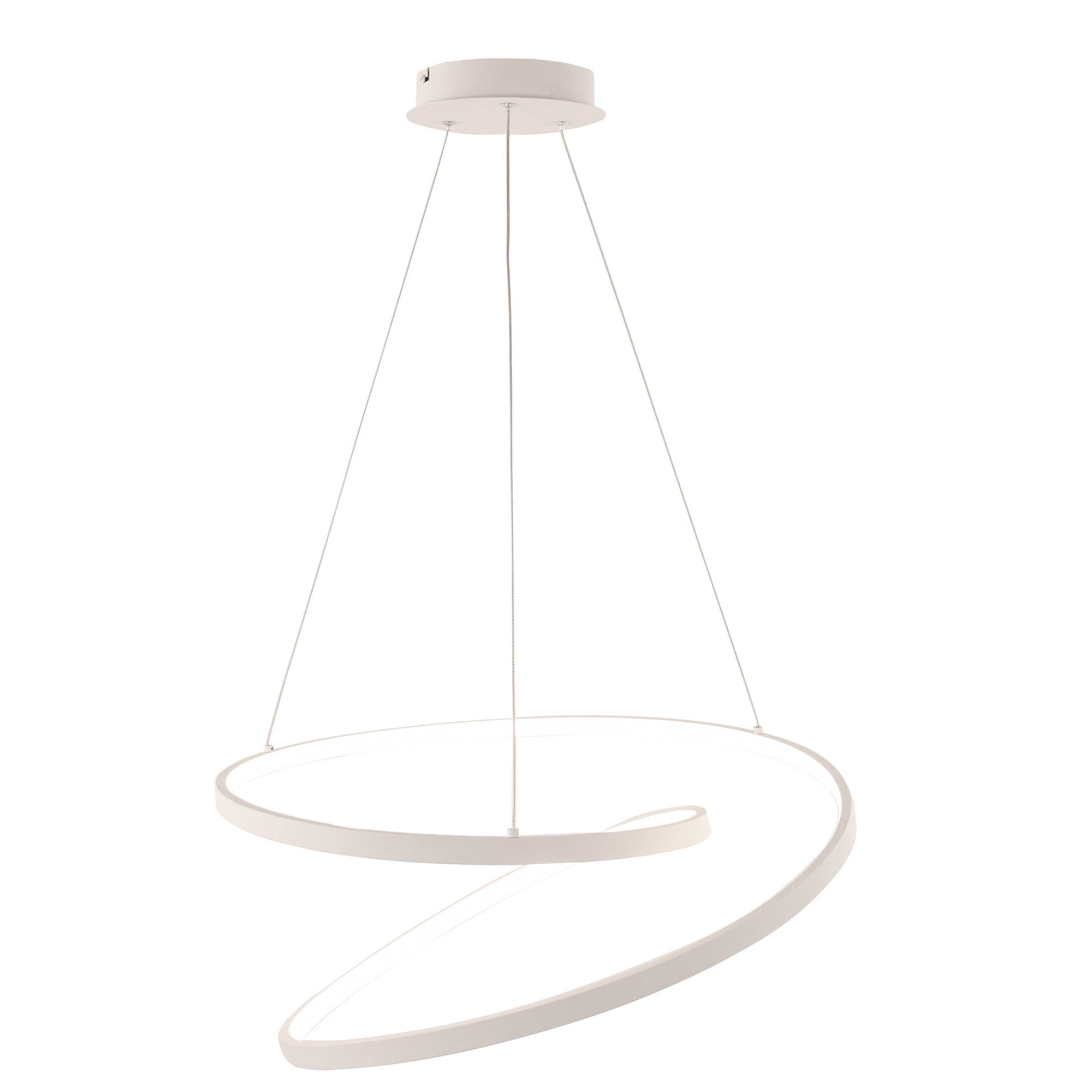"Sospensione LED LIEVE in alluminio bianco, CCT, h 130cm. Ø 40cm."