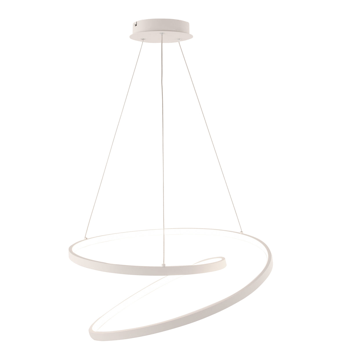 "Sospensione LED LIEVE in alluminio bianco, CCT, h 130cm. Ø 40cm."