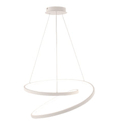 "Sospensione LED LIEVE in alluminio bianco, CCT, h 130cm. Ø 40cm."