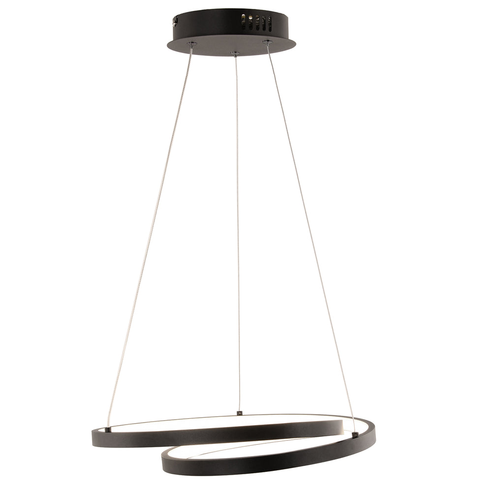 SOSPENSIONE LED LIEVE NERA 30W 4000LM CCT 40X6,5X150CM
