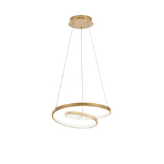 "Sospensione LED LIEVE in alluminio oro, CCT, h 130cm. Ø 40cm."