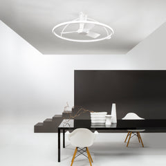 PLAFONIERA LED VENTILATORE MAGNUS BIANCO 80W 9400LM CCT 100X31,5CM