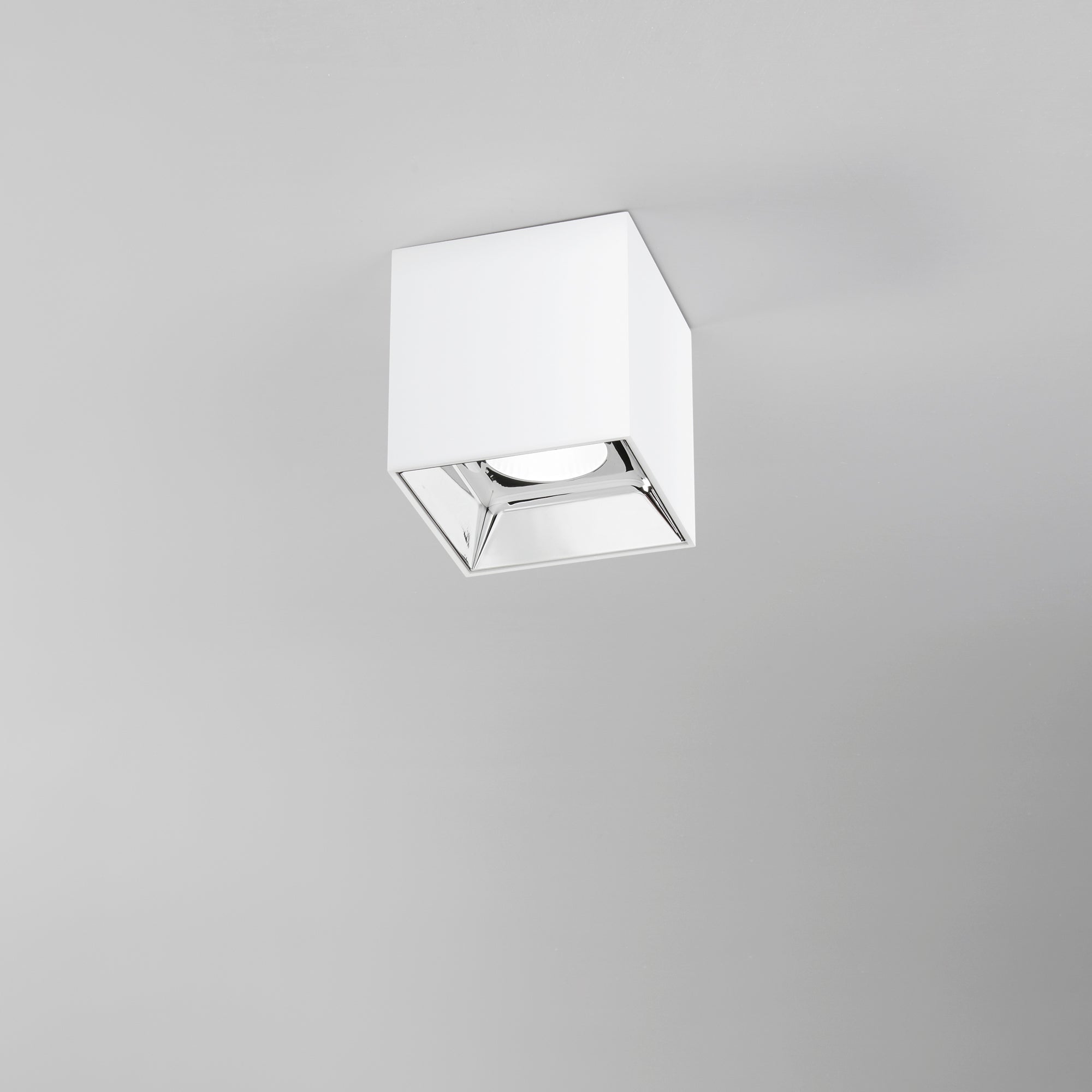 PLAFONIERA LED MIG BIANCA E CROMO IN ACRILICO E ALLUMINIO 20W 2000LM 3000K ANTIABBAGLIAMENTO 11,5X11