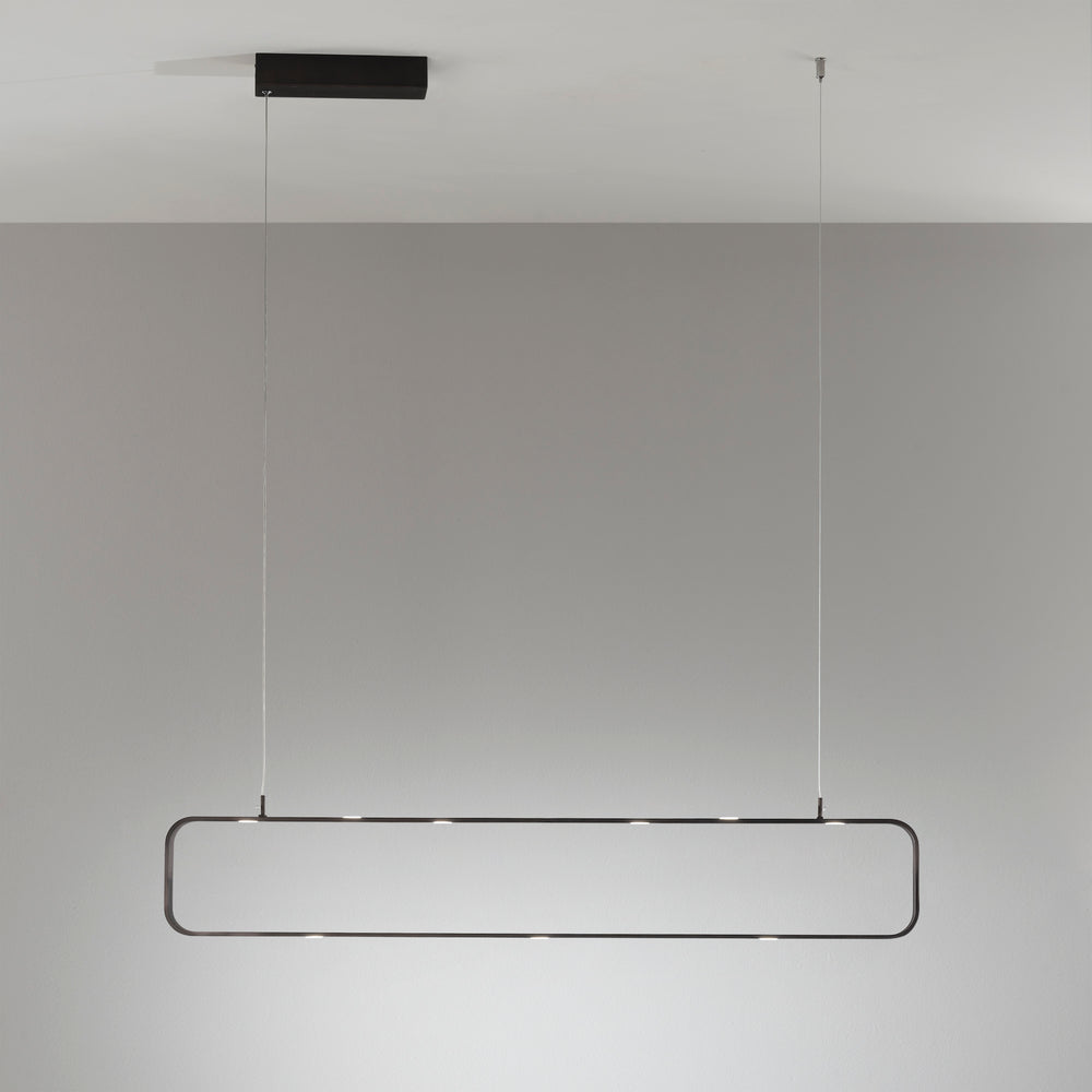 SOSPENSIONE LED MOKA MARRONE 45W 3780LM 3000K DIMMERABILE 100X4X120CM