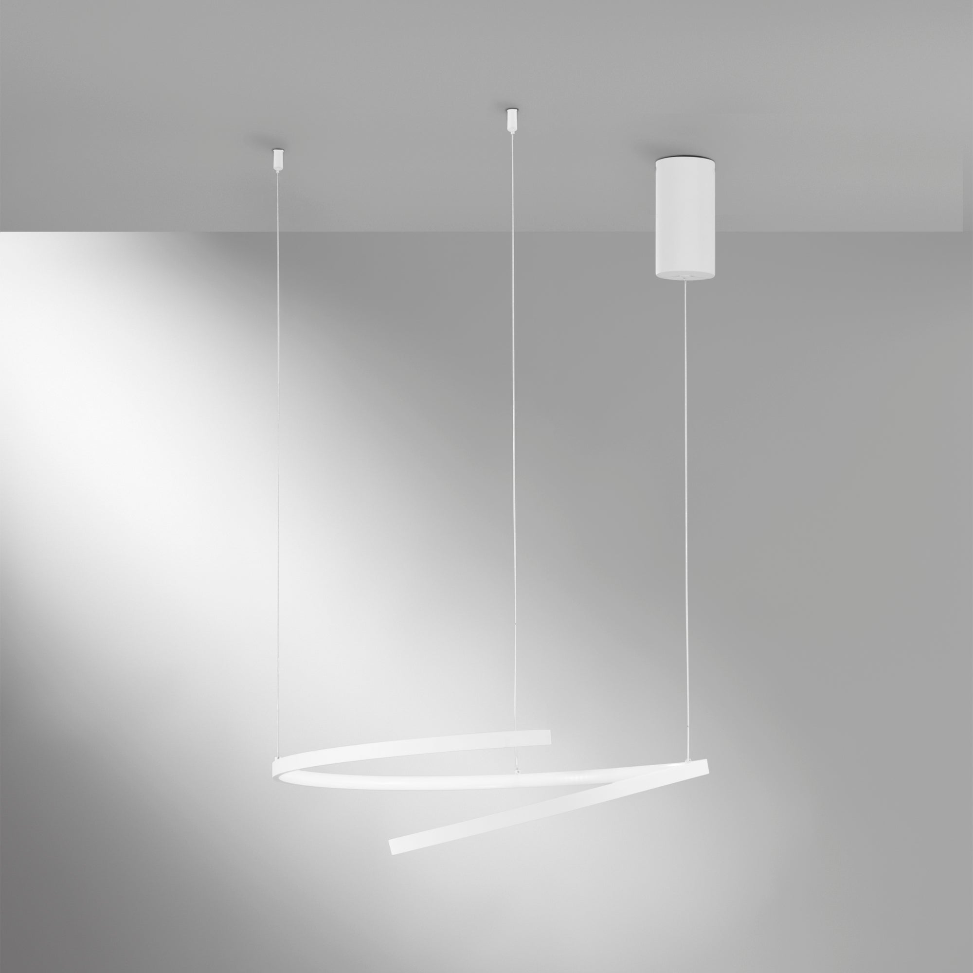 SOSPENSIONE LED MOMA BIANCA 38W 6090LM CCT 60X12X150CM
