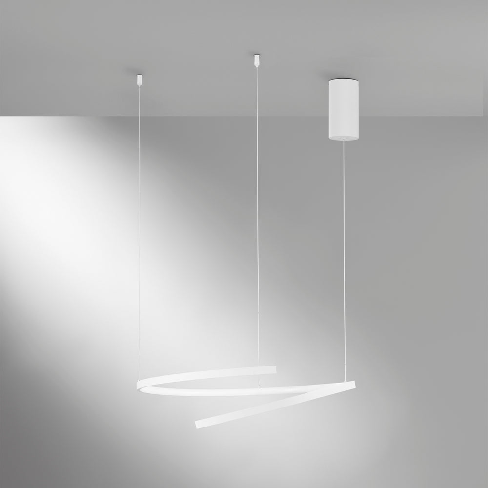 SOSPENSIONE LED MOMA BIANCA 38W 6090LM CCT 60X12X150CM